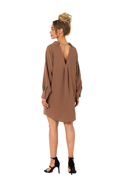 women_fashion - littlescollectionDressMoe Tunic Dress With Chain Neckline Detail and Long Sleevescasual dress