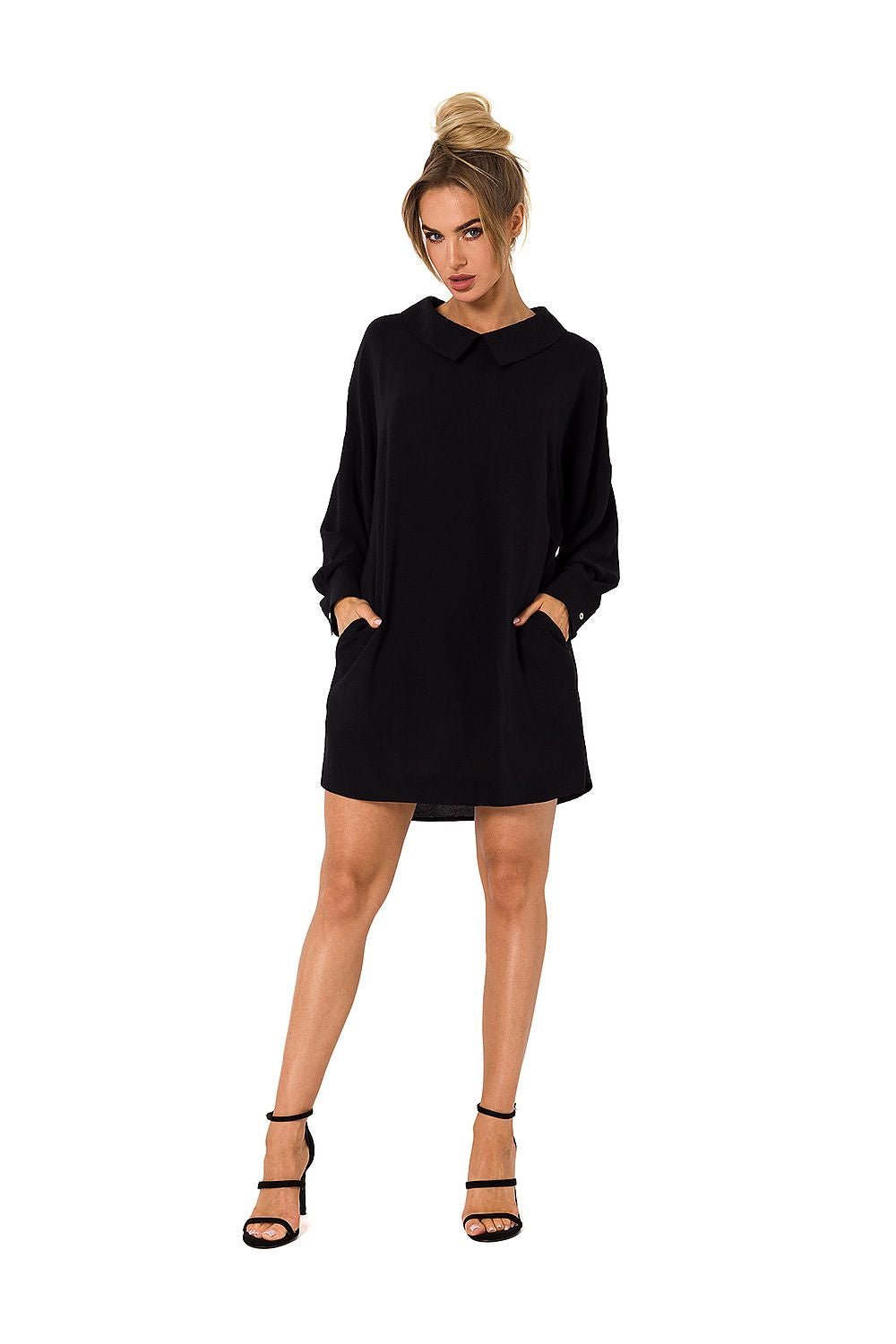 women_fashion - littlescollectionDressMoe Tunic Dress With Chain Neckline Detail and Long Sleevescasual dress