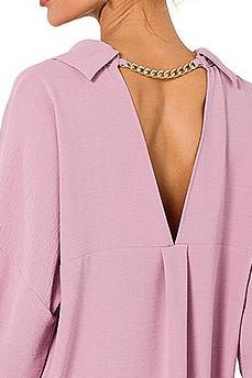 women_fashion - littlescollectionDressMoe Tunic Dress With Chain Neckline Detail and Long Sleevescasual dress