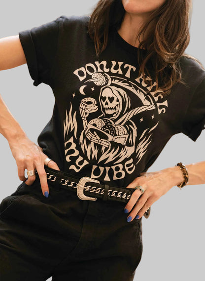 women_fashion - littlescollectionT-shirtVintage Graphic Tee Shirt Women Donut Kill My Vibe Tee