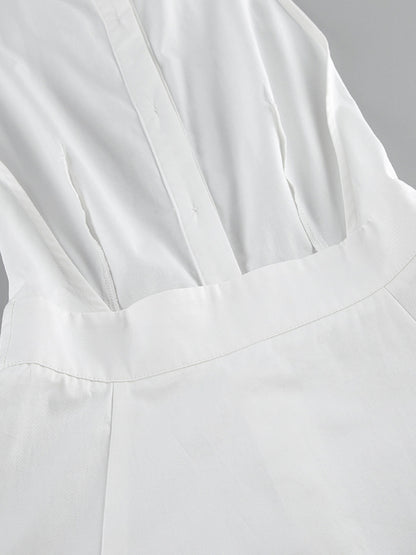 women_fashion - littlescollectionCotton dressBackless Button - Front Sleeveless Cotton Maxi DressChic Charm