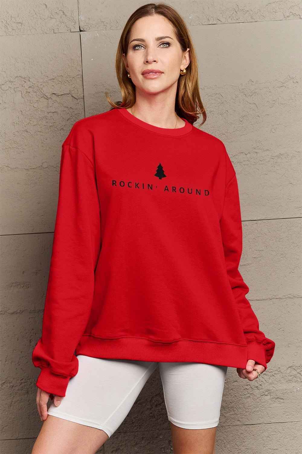 Simply Love Red Cotton Sweatshirt