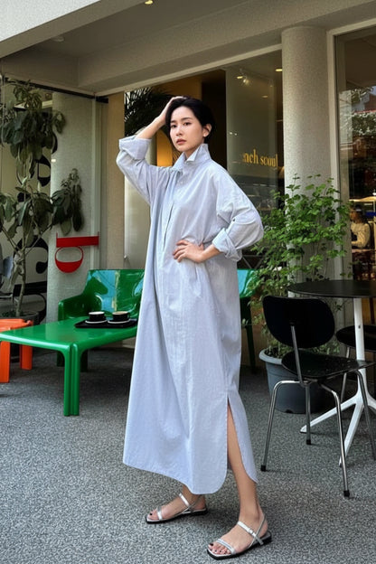 JNT Korean Style Cotton Shirt Dress