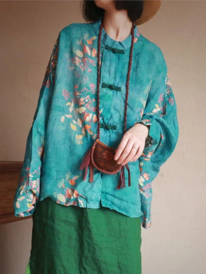 women_fashion - littlescollectionwomen blouseMira Vintage Linen Blousebutton front blouse