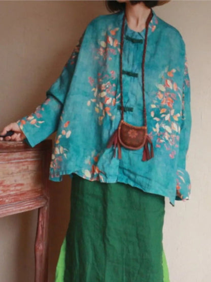 women_fashion - littlescollectionwomen blouseMira Vintage Linen Blousebutton front blouse