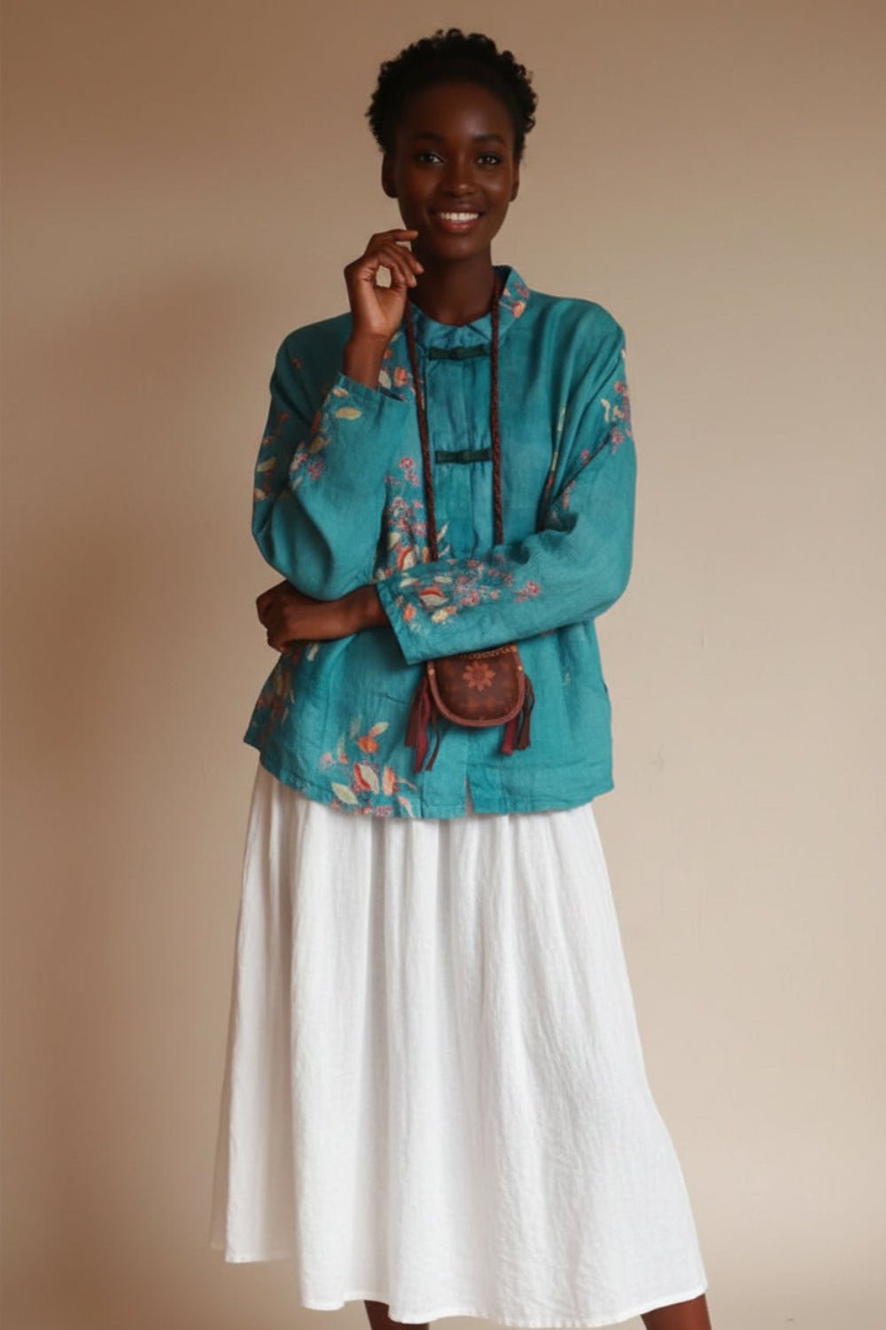 women_fashion - littlescollectionwomen blouseMira Vintage Linen Blousebutton front blouse