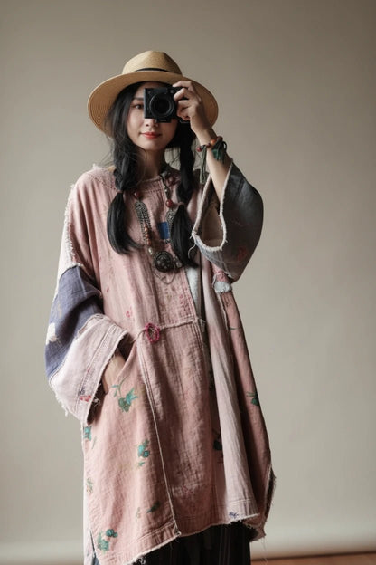 Solea Boho Vintage Patchwork Maxi Dress, cotton dress