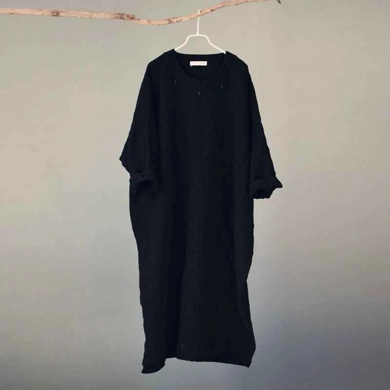 Vintage Baggy Maxi Dress in black