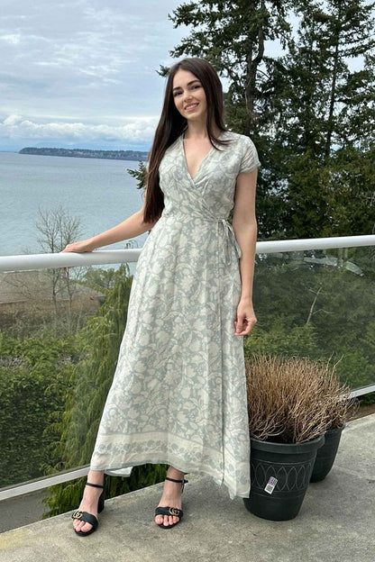 Maxi Wrap Dress Florals Vintage