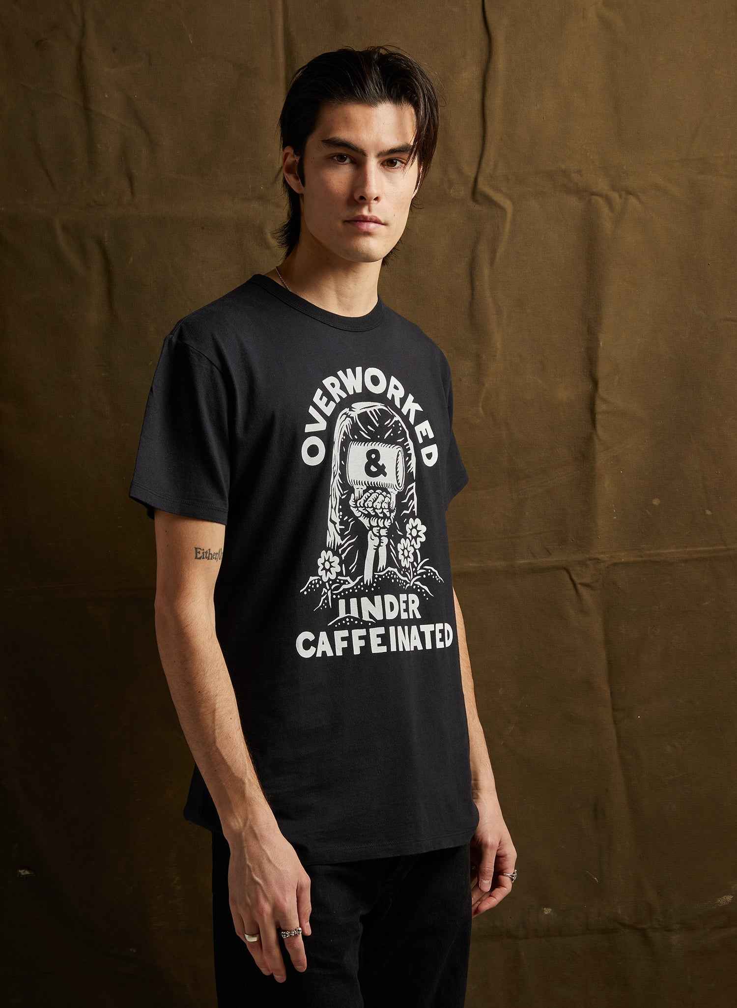 Overworked Under Caffeinated Tee