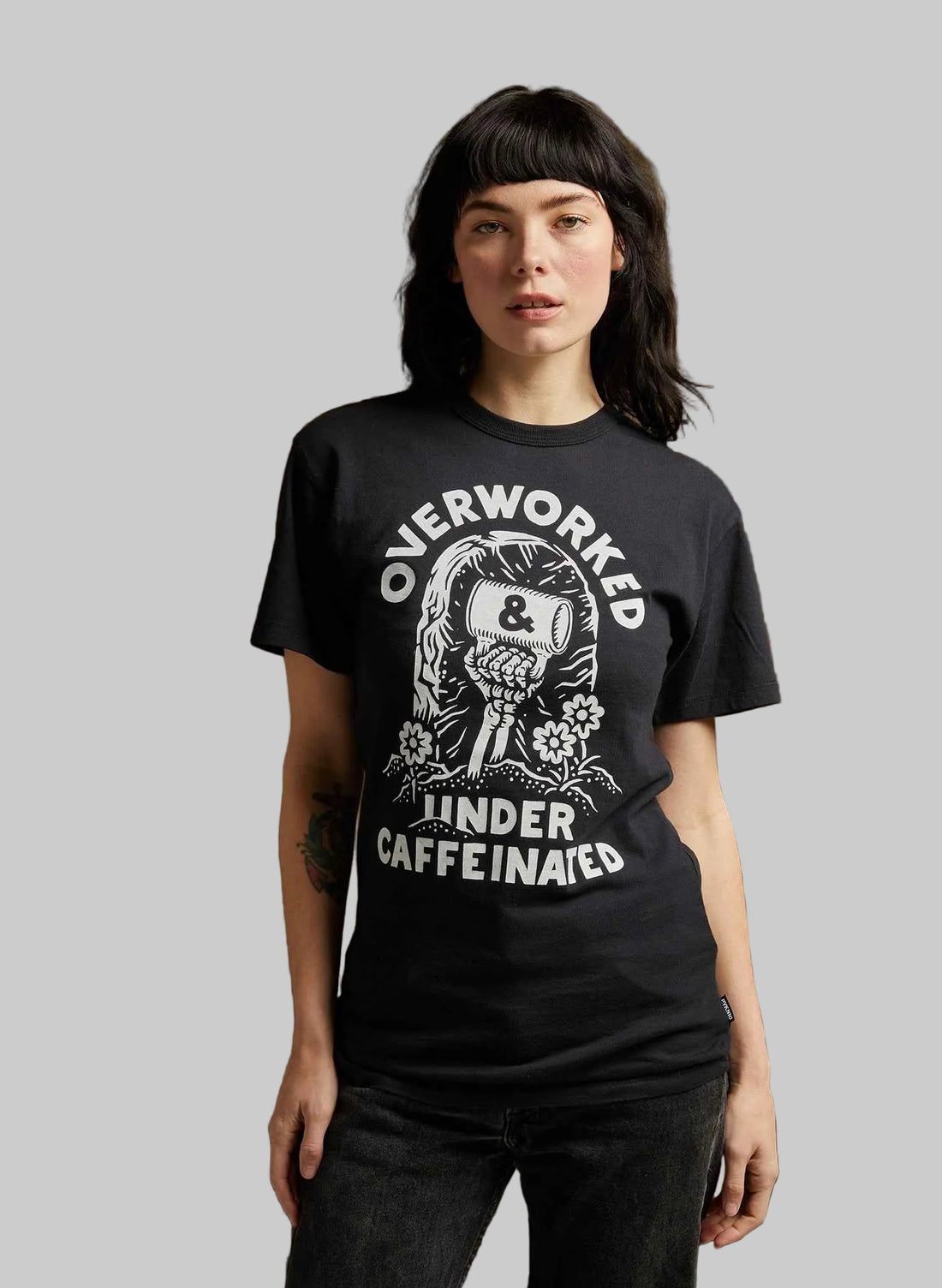Overworked Under Caffeinated Tee