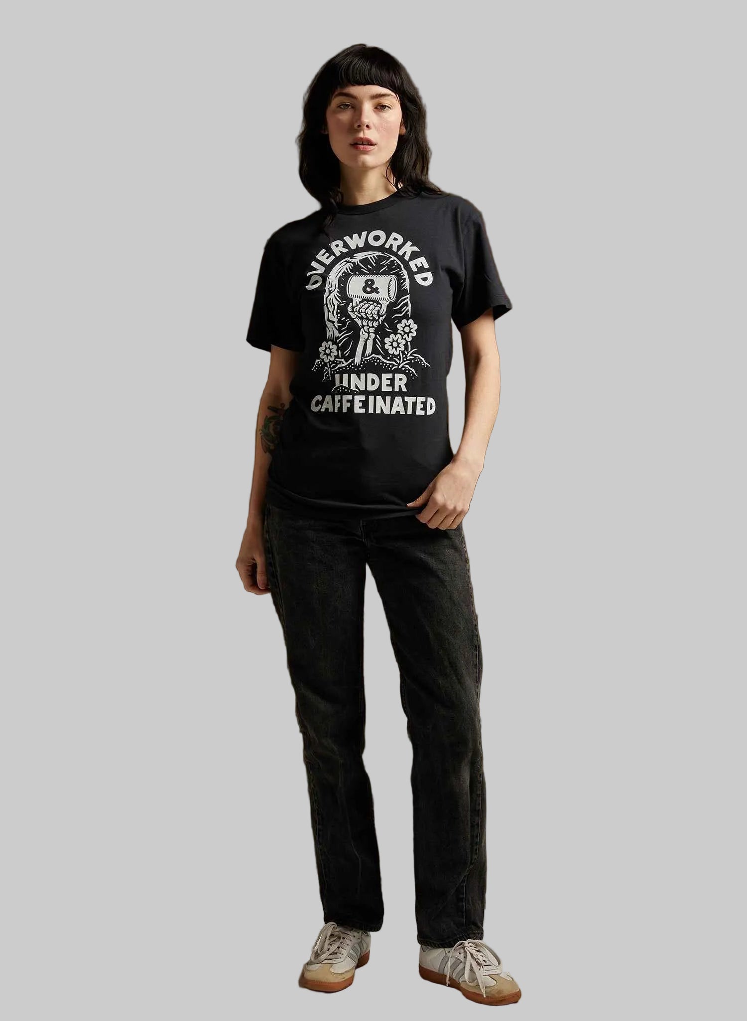 Overworked Under Caffeinated Tee