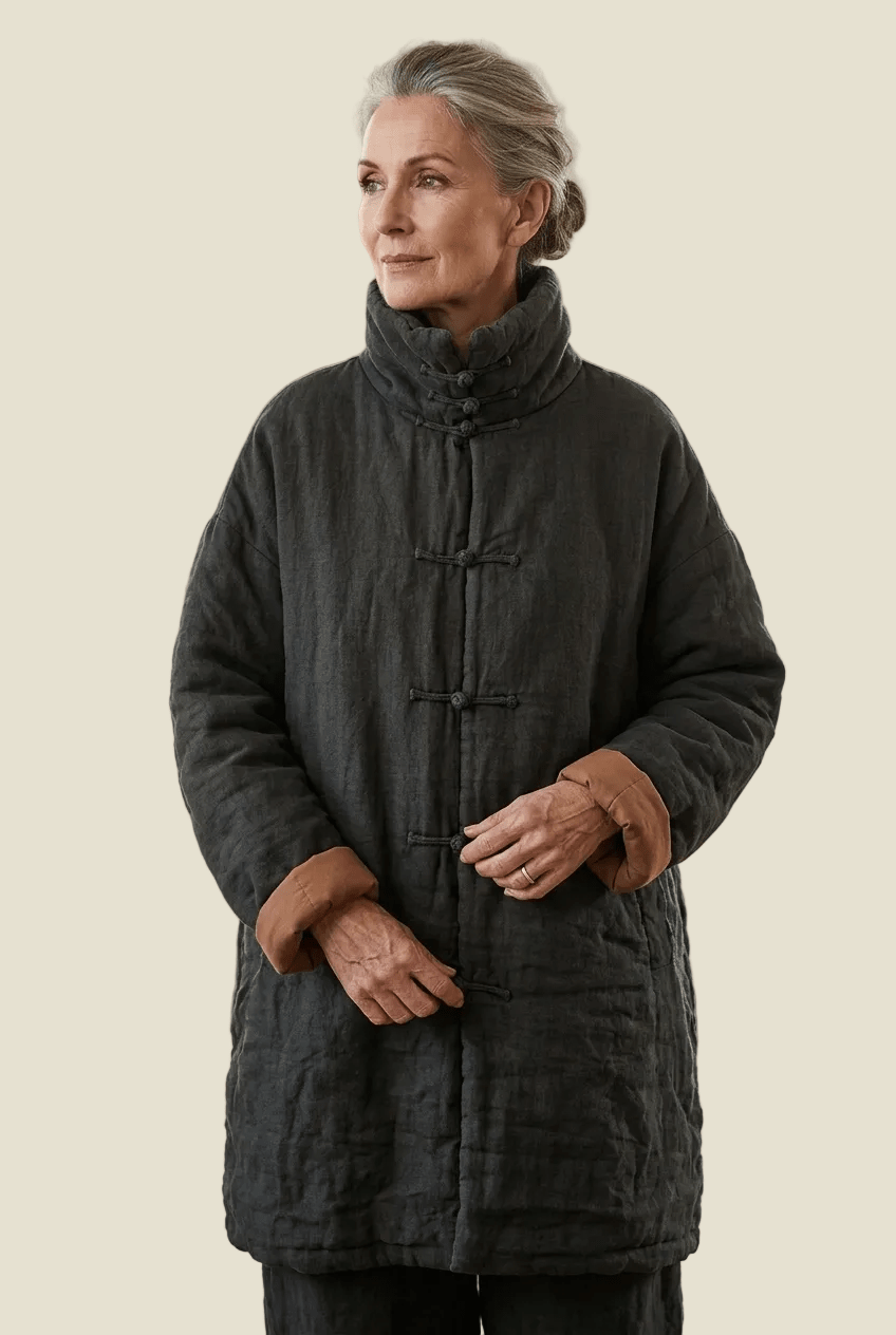 women_fashion - littlescollectionCoats JacketsJNT Women Vintage Vibes Turtleneck Linen Warm ParkasLinen parkas