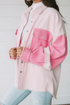 women_fashion - littlescollectionShacketTwo - tone Color Block Exposed Seam Corduroy Cotton Shacket