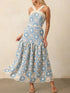 women_fashion - littlescollectionCotton dressLace Sleeveless Cotton Floral Print Tiered Long Dress