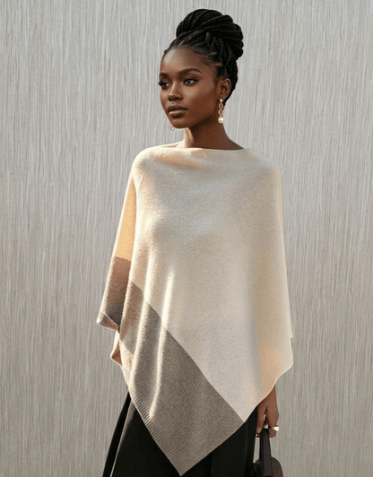women_fashion - littlescollectionSweaterMerino Wool Cloak Pullover – Seamless Cashmere Shawl in Black, Gray &amp; Beigeoversizer pullovers