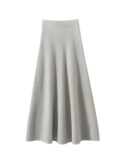 BohoLittlesEdit - Cashmere skirts - 100% Cashmere Pleated Ankle Skirt
