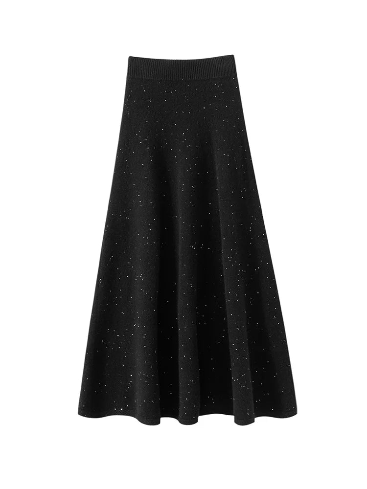 BohoLittlesEdit - Cashmere skirts - 100% Cashmere Pleated Ankle Skirt