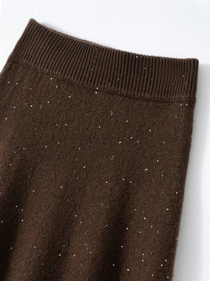 BohoLittlesEdit - Cashmere skirts - 100% Cashmere Pleated Ankle Skirt